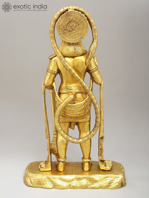 25" Standing Lord Hanuman In Blessing Gesture | Brass Statue