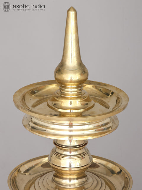 41" Large Tortoise Base Deepasthambham - Traditional Brass Lamp | Ritual Item | Made in India