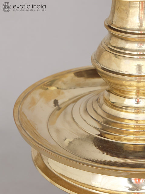 41" Large Tortoise Base Deepasthambham - Traditional Brass Lamp | Ritual Item | Made in India