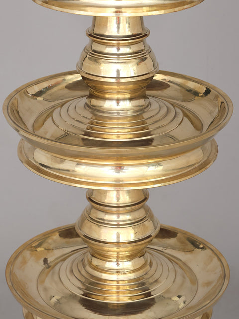 41" Large Tortoise Base Deepasthambham - Traditional Brass Lamp | Ritual Item | Made in India