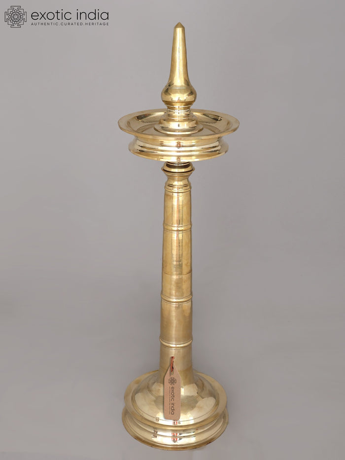 38" Large Nilavilakku - Traditional Deepasthambham in Brass | Ritual Item | Made in India