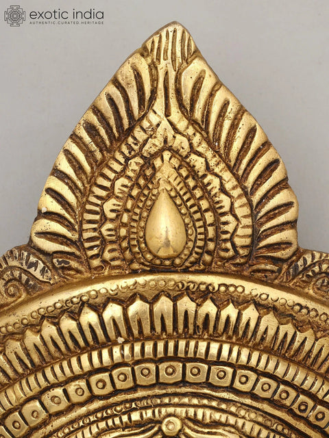 9" Goddess Durga Face Mask | Wall Hanging Brass Sculpture | Made in India