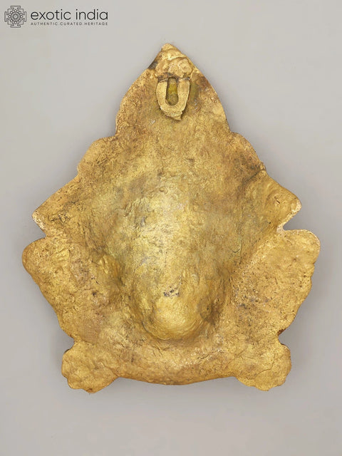 9" Goddess Durga Face Mask | Wall Hanging Brass Sculpture | Made in India