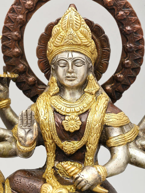 12" Sherawali Maa (Goddess Durga) | Brass Statue