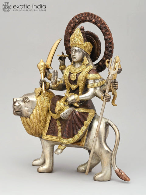 12" Sherawali Maa (Goddess Durga) | Brass Statue