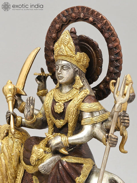 12" Sherawali Maa (Goddess Durga) | Brass Statue