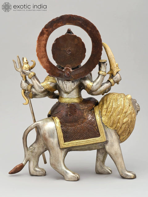 12" Sherawali Maa (Goddess Durga) | Brass Statue