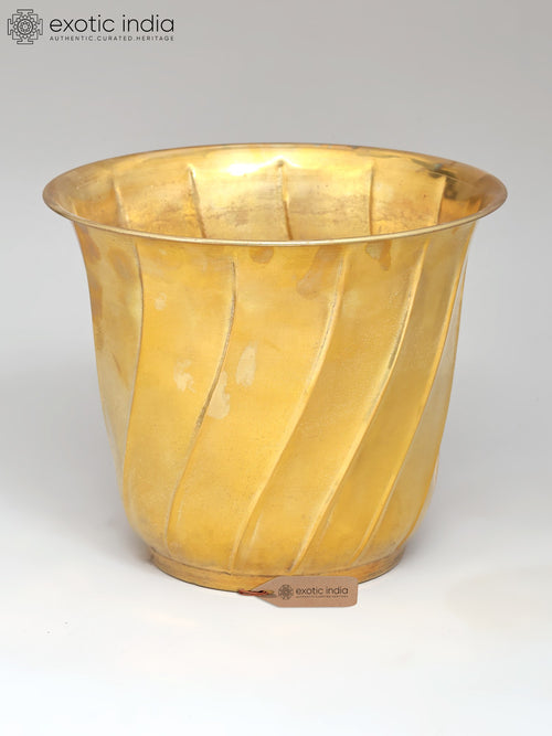 6" Brass Planter Statue for Home Decor