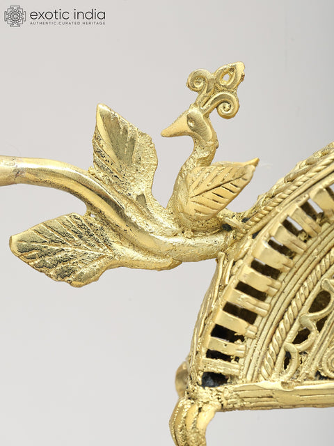 13" Traditional Indian Palki (Palanquin) | Tribal Brass Statue | Made in India