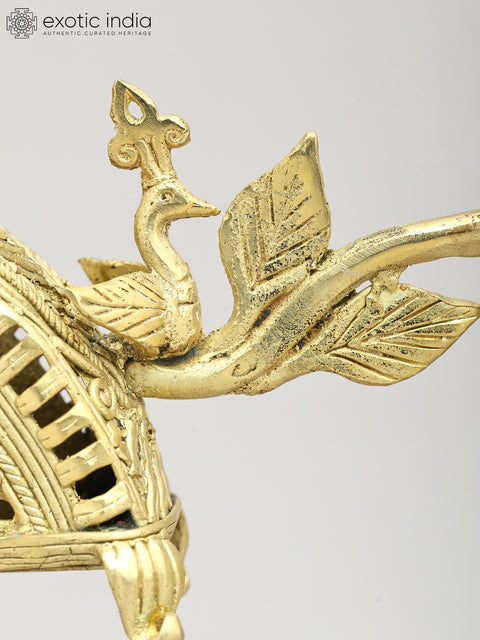 13" Traditional Indian Palki (Palanquin) | Tribal Brass Statue | Made in India