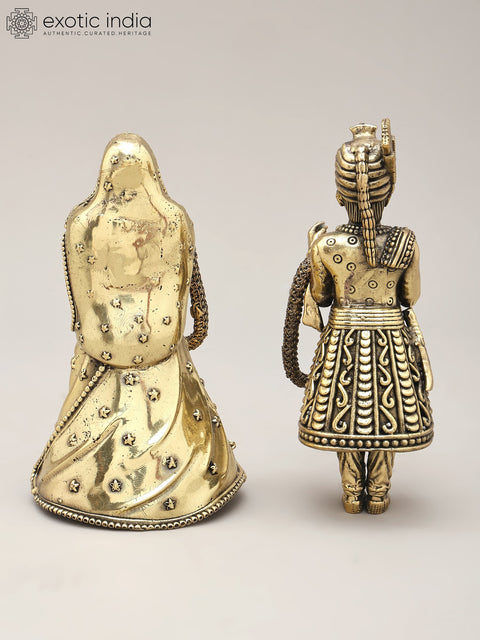 5" Royal Wedding Couple Statue in Brass | Home & Gifting Decor