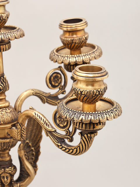 20" Victorian-Style Brass Five Arm Candelabra | Home Decor
