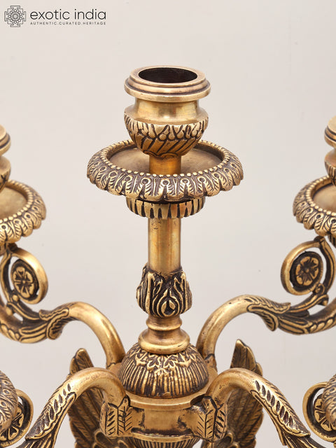20" Victorian-Style Brass Five Arm Candelabra | Home Decor