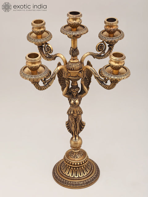 20" Victorian-Style Brass Five Arm Candelabra | Home Decor