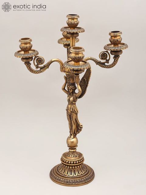 20" Victorian-Style Brass Five Arm Candelabra | Home Decor