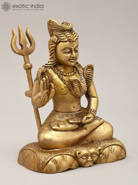 6" Small Blessing Lord Shiva | Brass Statue