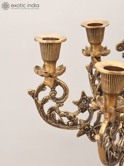 25" Brass Lady Holding Multi-Arm Candelabra | Home Decor