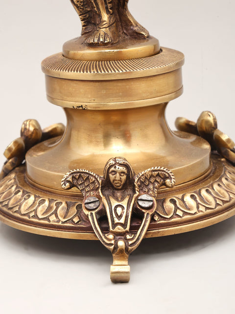 25" Brass Lady Holding Multi-Arm Candelabra | Home Decor