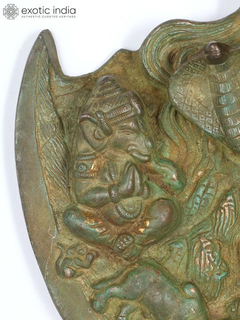 15" Lord Shiva Family Wall Hanging | Brass Statue