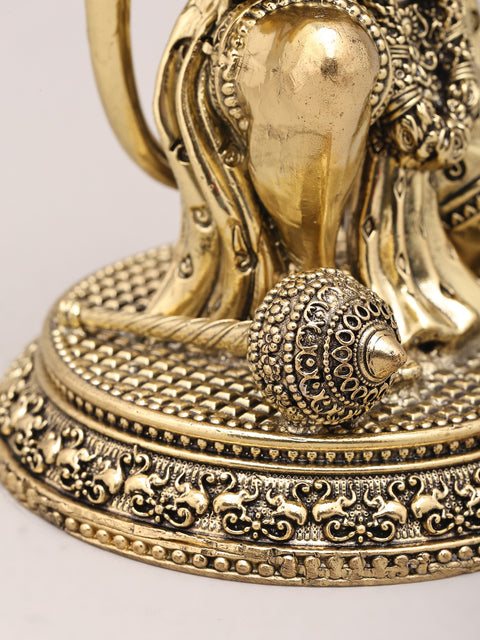 6" Small Superfine Lord Hanuman Tearing His Chest to Show Shri Rama and Sita in His Heart | Brass Statue