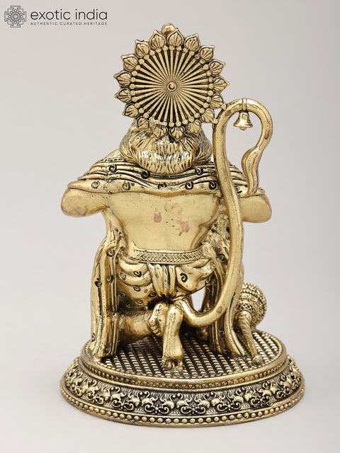 6" Small Superfine Lord Hanuman Tearing His Chest to Show Shri Rama and Sita in His Heart | Brass Statue