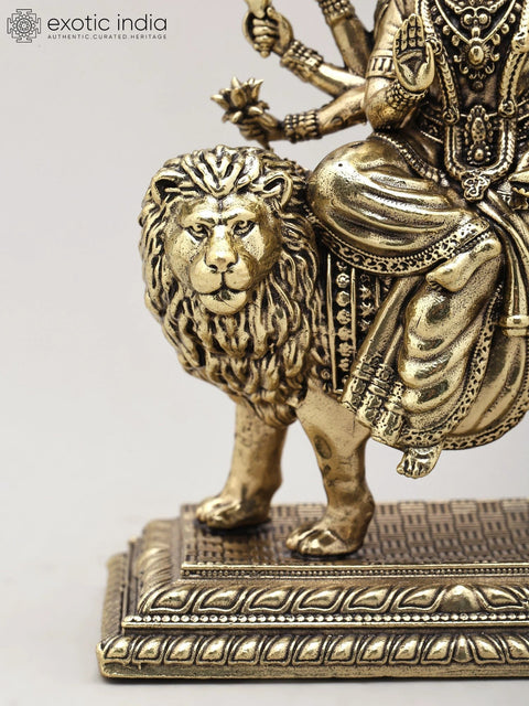 Small Superfine Eight Armed Goddess Durga (Sherawali Maa) | Brass Statue