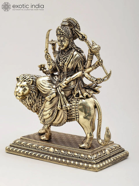 Small Superfine Eight Armed Goddess Durga (Sherawali Maa) | Brass Statue