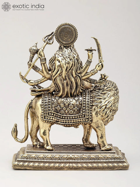 Small Superfine Eight Armed Goddess Durga (Sherawali Maa) | Brass Statue