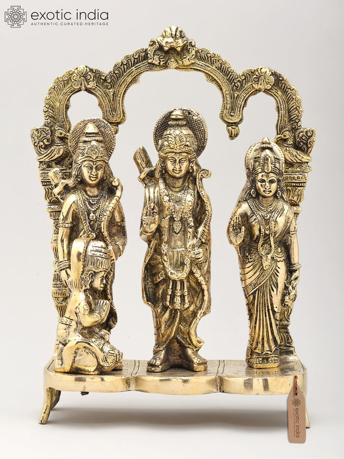 11" Shri Ram Darbar Brass Statue with Kirtimukha Arch