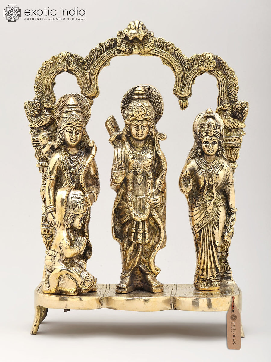 11" Shri Ram Darbar Brass Statue with Kirtimukha Arch