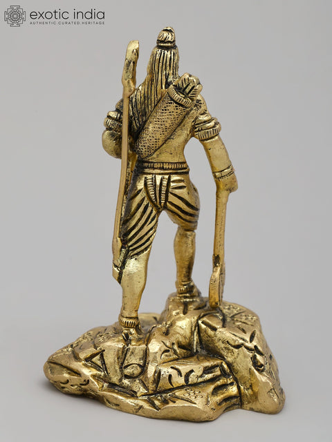 4" Small Lord Parashuram - Sixth Incarnation of Lord Vishnu | Brass Statue