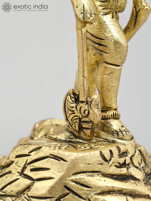 4" Small Lord Parashuram - Sixth Incarnation of Lord Vishnu | Brass Statue