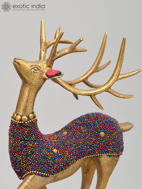11" Brass Pair of Reindeer | Home Decor