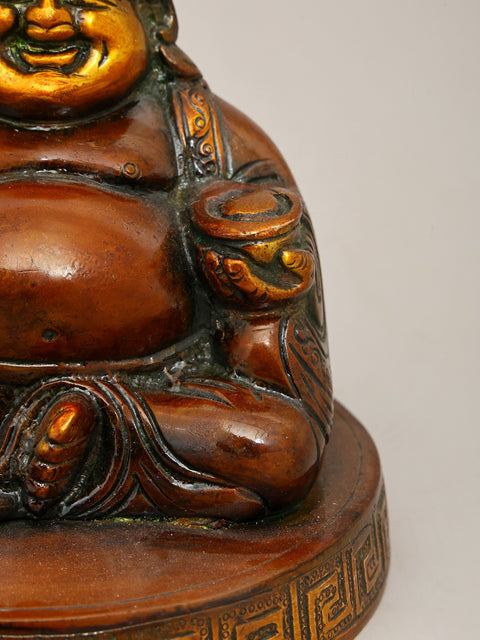 5" Small Brass Laughing Buddha | Brass Statue