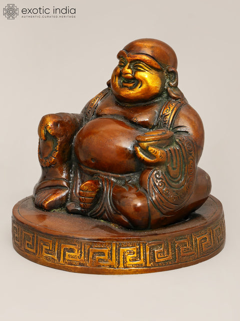 5" Small Brass Laughing Buddha | Brass Statue