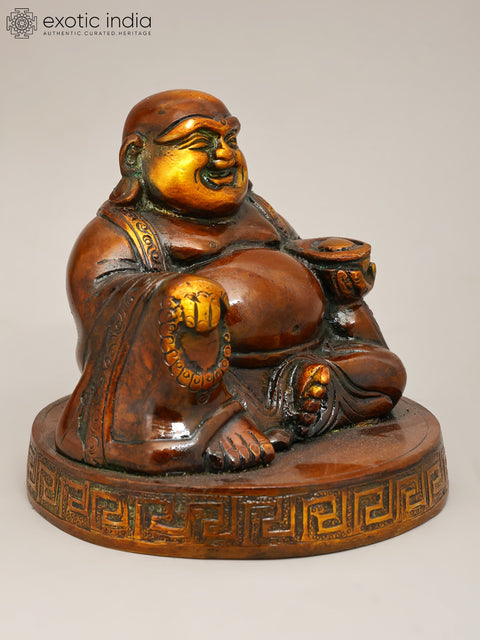 5" Small Brass Laughing Buddha | Brass Statue
