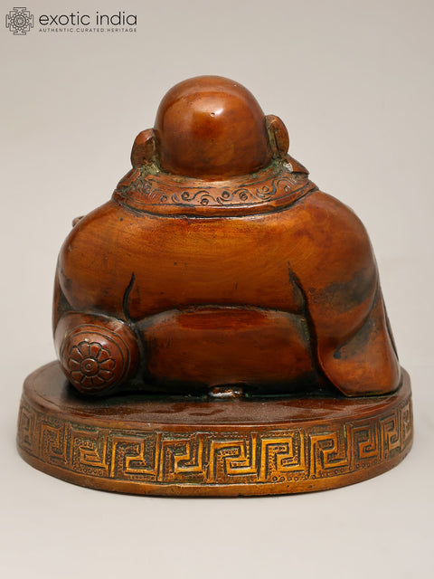 5" Small Brass Laughing Buddha | Brass Statue