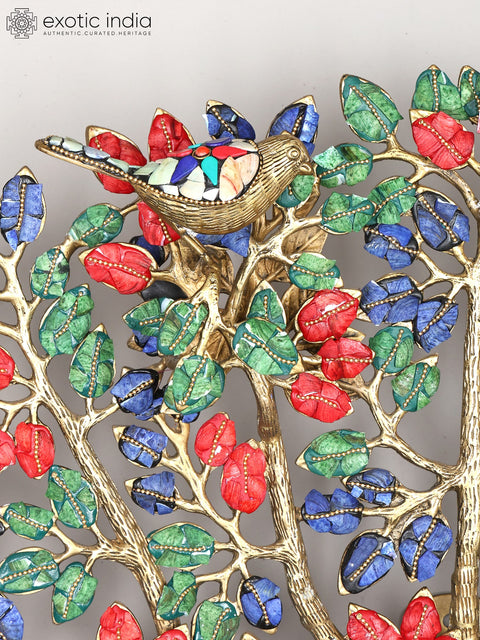 36" Large Kalpavriksha | Banyan Tree in Brass with Inlay Work | Wall Hanging
