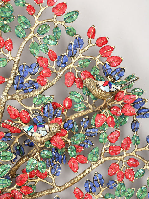 36" Large Kalpavriksha | Banyan Tree in Brass with Inlay Work | Wall Hanging