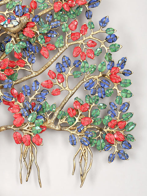 36" Large Kalpavriksha | Banyan Tree in Brass with Inlay Work | Wall Hanging