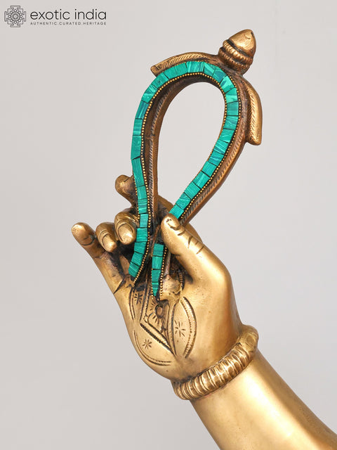 65" Large Size Dancing Lord Ganesha | Brass Statue with Inlay Work