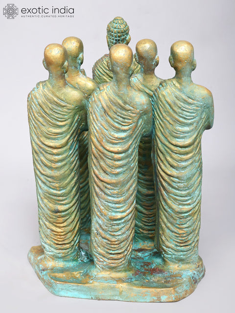 12" Lord Buddha with Disciples | Brass Statue