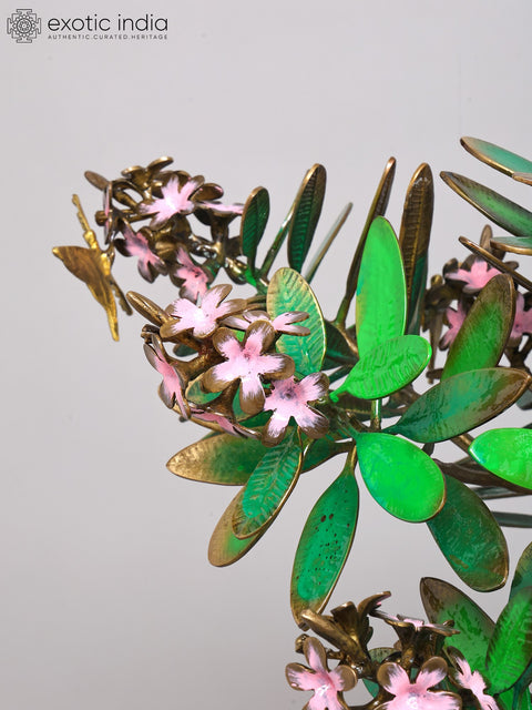 32" Brass Guava Tree with Flowers | Decorative Showpiece