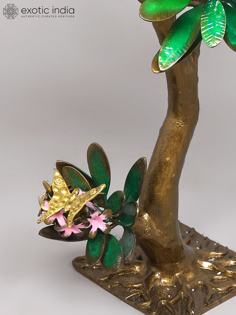 32" Brass Guava Tree with Flowers | Decorative Showpiece