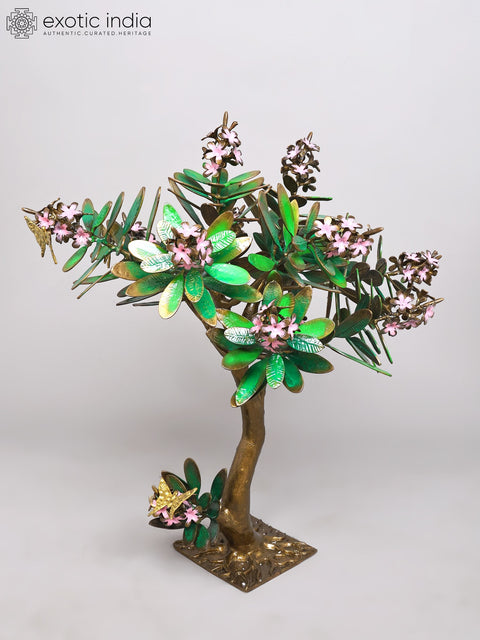 32" Brass Guava Tree with Flowers | Decorative Showpiece