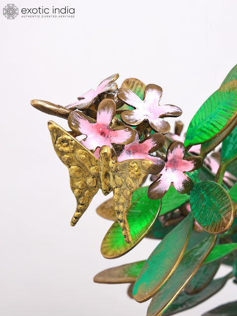 32" Brass Guava Tree with Flowers | Decorative Showpiece