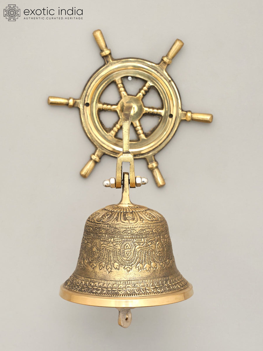 9" Brass Ritual Bell Wall Hanging for Pooja