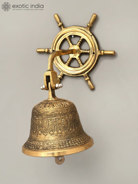 9" Wall Hanging Ritual Bell in Brass