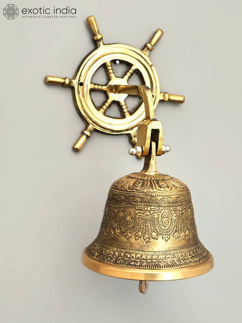 9" Wall Hanging Ritual Bell in Brass