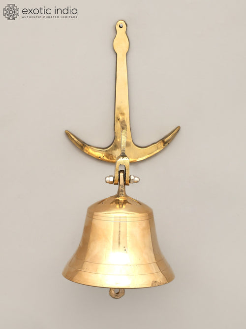 10" Handmade Brass Bell Wall Hanging